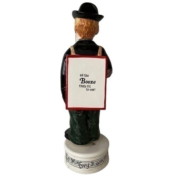 Vintage Ceramic Music Box "Drink at Joe's" Liquor Decanter Bottle "How Dry I Am" - Picture 4 of 9